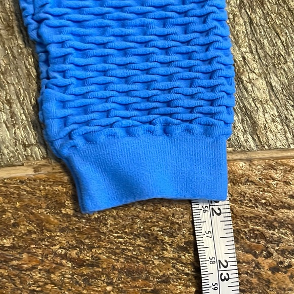 Active Freedom Waffle Stretch Women’s Long Sleeve Blue Nylon Spandex Top Sz L - Picture 7 of 11